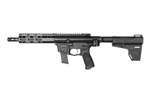 AR9 Pistol, 9mm, Glock Receiver, 8" Barrel, 1-10 Twist, Black, LAW Tactical Folder, Optimized Recoil System - Image 2